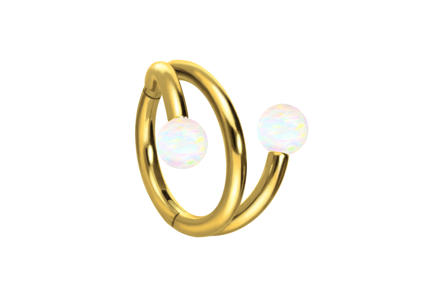Titan Segmentring Clicker Piercing mit Innengewinde 3 RINGE + 3 SYNTHETSCHE OPALE